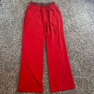 Red straight leg scrub pants. Heart soul brand